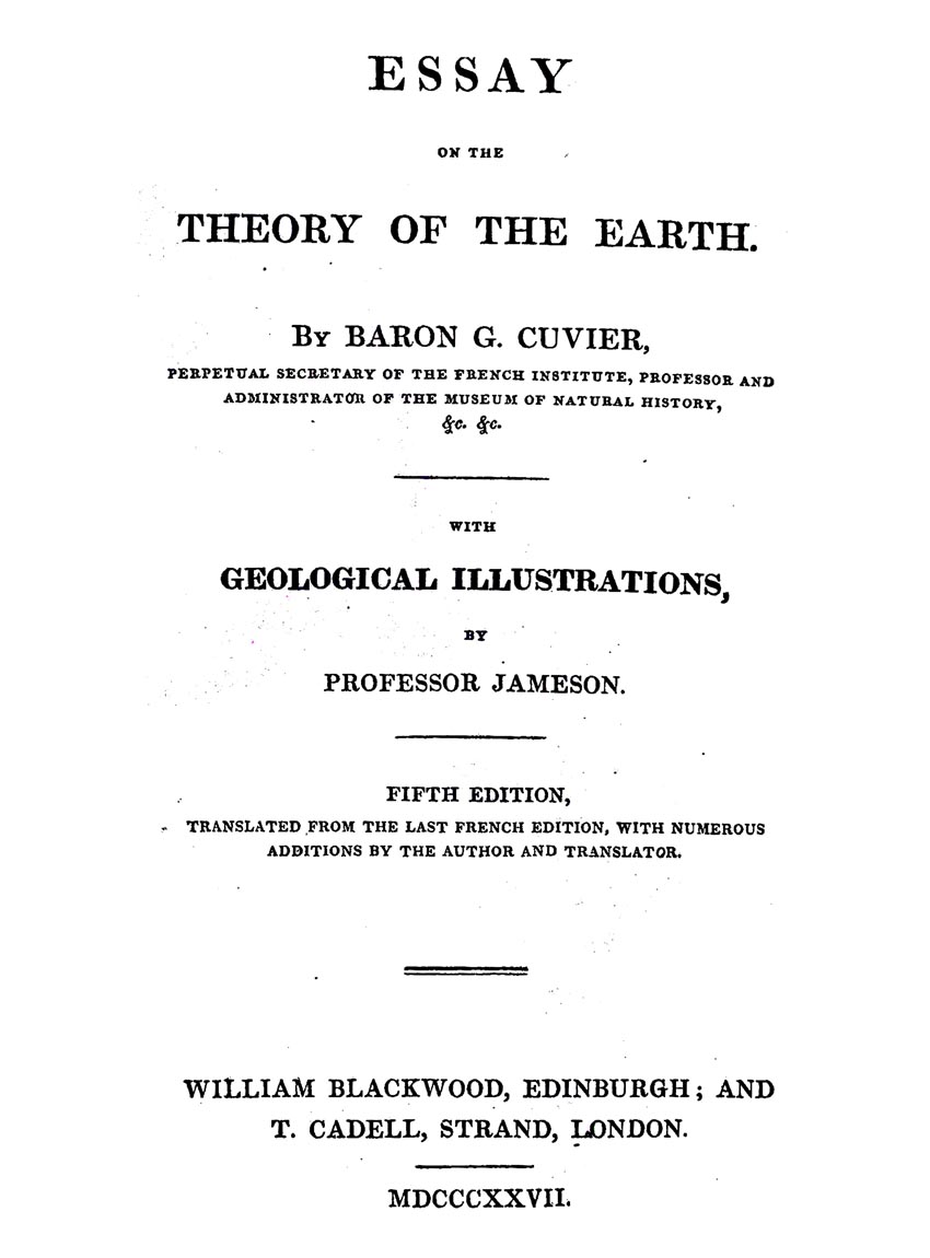 Cuvier essay on the theory of the earth